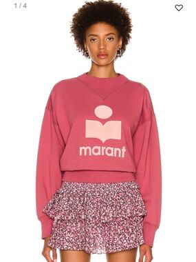 Isabel Marant Dusky Pink Logo Crewneck Sweatshirt